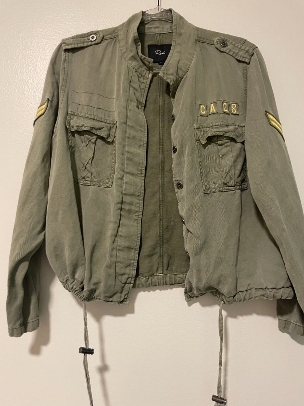 Rails Maverick Military Jacket Sage Linen Blend Womens Small Utility Cargo